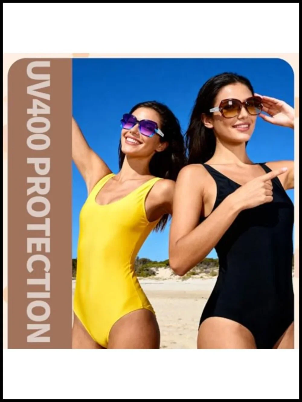 Oversized Classic Sunglasses with Shiny Frame UV400 Protection
